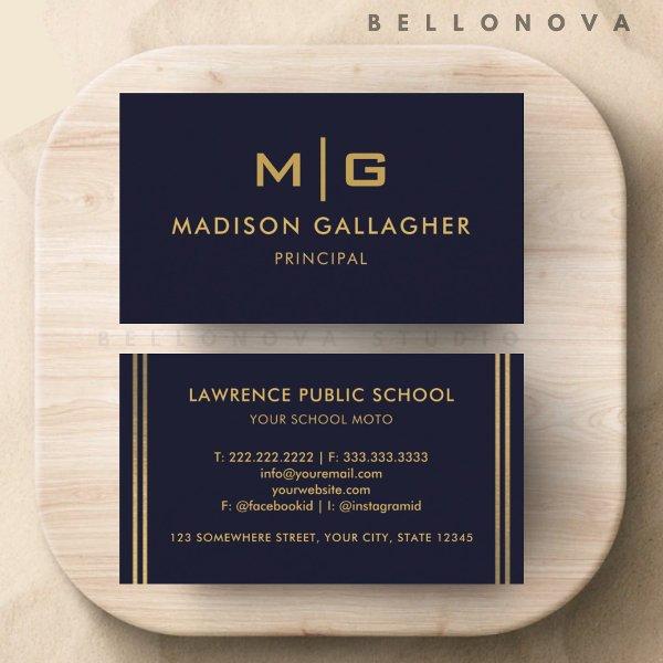Custom Dark Navy Blue Black And Gold Professional