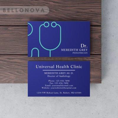 Custom Dark Navy Blue White Doctors Fancy