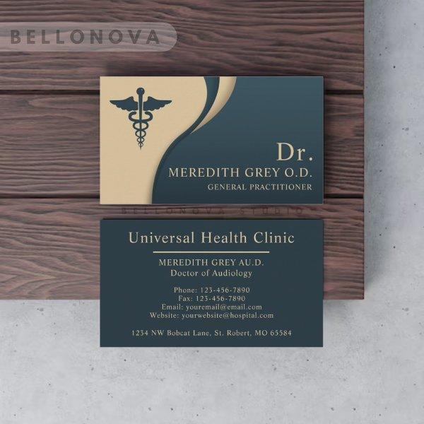 Custom Dark Teal Green Brown Doctors Fancy