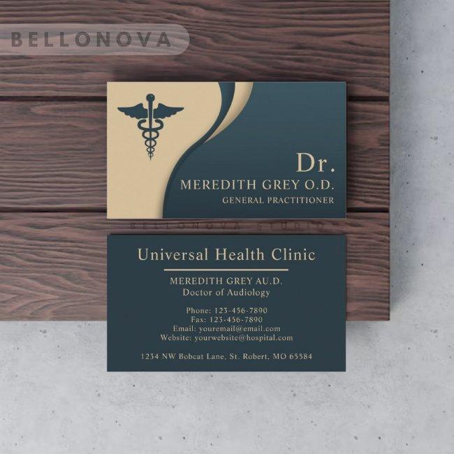 Custom Dark Teal Green Brown Doctors Fancy