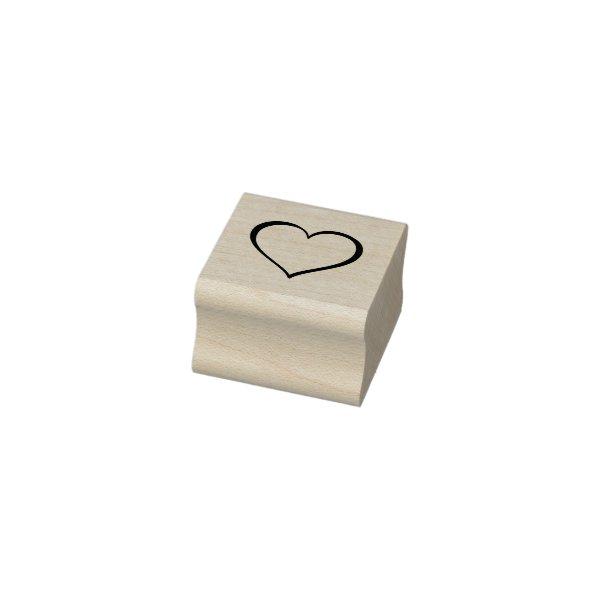 Custom Design Your Logo l Personalize Heart w/Text Rubber Stamp