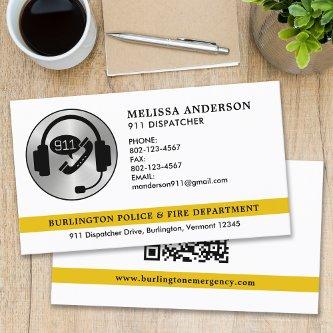Custom Dispatcher Emergency Service Logo QR Code