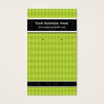 Custom Earring Cards Lime Green