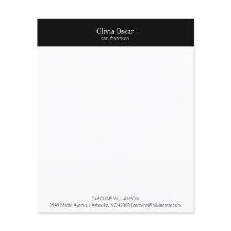 Custom Elegant Black White Business Stationery