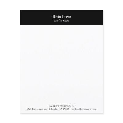 Custom Elegant Black White Business Stationery
