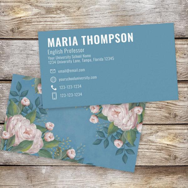 Custom Elegant Chic Simple Pink Blue Floral