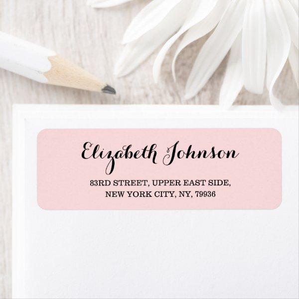 Custom Elegant Light Pastel Pink Return Address Label