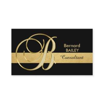 Custom Elegant Monogrammed Gold Black Initial 'B'