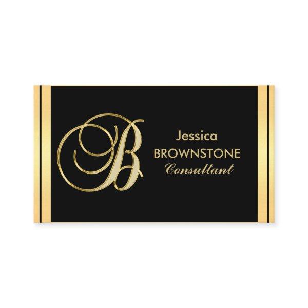 Custom Elegant Monogrammed Gold Black Letter 'B'