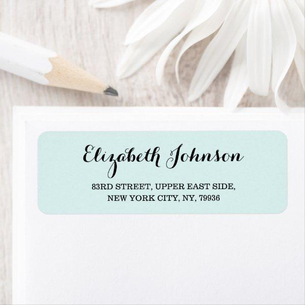 Custom Elegant Turquoise Aqua Blue Return Address Label