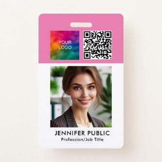 Custom Employee Company QR Code Logo Template Badge