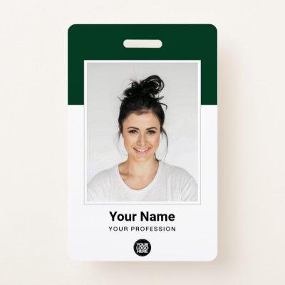 Custom Employee huge Photo Qr Bar Code Logo Name Badge