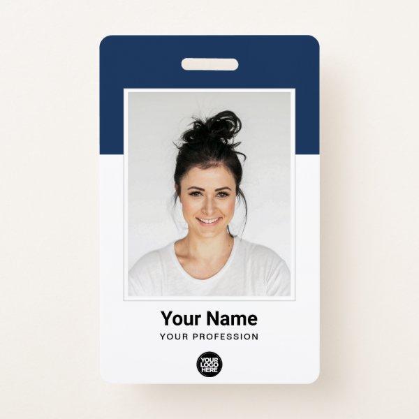 Custom Employee huge Photo Qr Bar Code Logo Name Badge