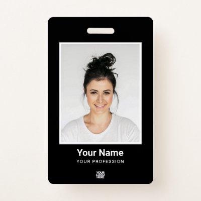 Custom Employee huge Photo Qr Bar Code Logo Name Badge