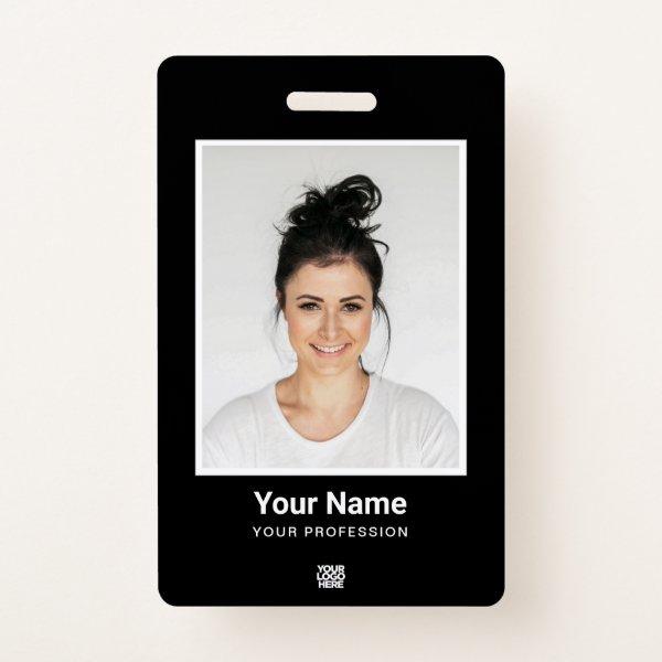 Custom Employee huge Photo Qr Bar Code Logo Name Badge