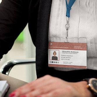 Custom Employee ID Identification Photo Bar Code Badge