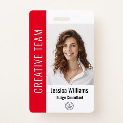 Custom Employee Large Photo, BarCode, Logo, Name   Badge
