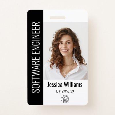 Custom Employee Large Photo, BarCode, Logo, Name Badge