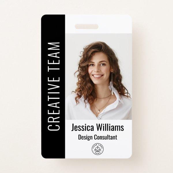 Custom Employee Large Photo, BarCode, Logo, Name Badge