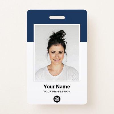 Custom Employee Large Photo, BarCode, Logo, Name Badge