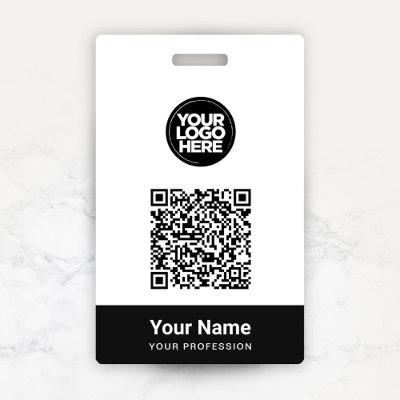 Custom Employee Name Business Logo Qr Code Badge