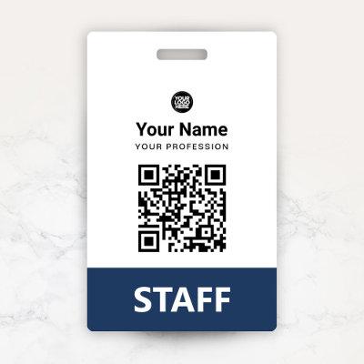 Custom Employee Name Business Logo Qr Code Badge