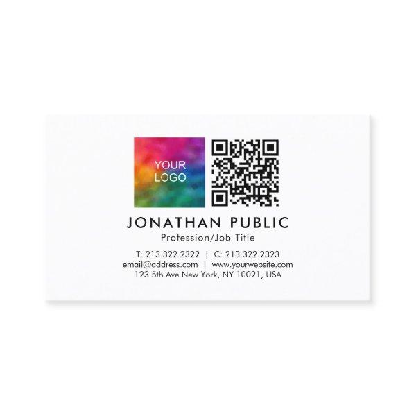 Custom Employee Name QR Code Business Logo Here Calling Card