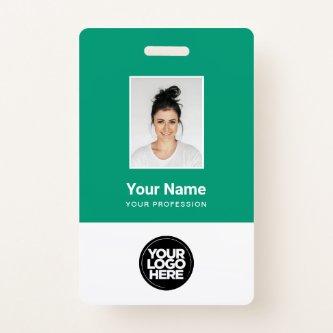Custom Employee Photo, Bar Code, Logo, Name Badge