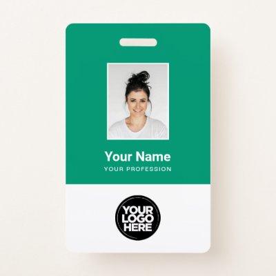 Custom Employee Photo, Bar Code, Logo, Name Badge