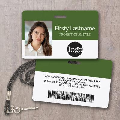 Custom Employee - Photo, Bar Code, Logo, Name Badge