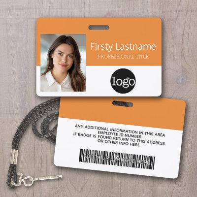 Custom Employee - Photo, Bar Code, Logo, Name Badge