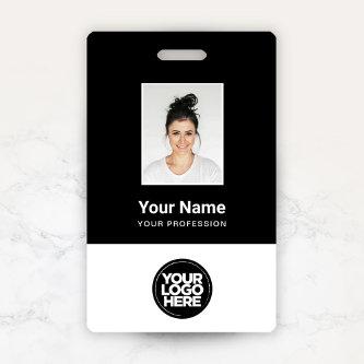 Custom Employee Photo, Bar Code, Logo, Name Badge