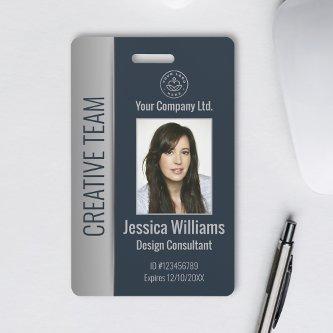 Custom Employee Photo, Bar Code, Logo, Name Badge