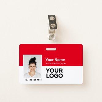 Custom Employee | Photo Bar or Qr Code Logo Name Badge