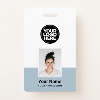 Custom Employee - Photo, BarCode, Large Logo, Name Badge