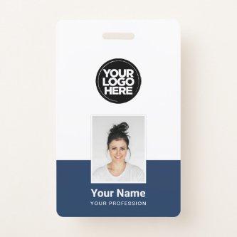 Custom Employee - Photo, BarCode, Large Logo, Name Badge