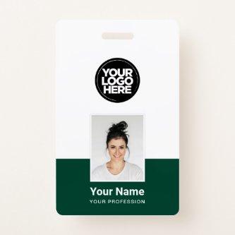 Custom Employee - Photo, BarCode, Large Logo, Name Badge