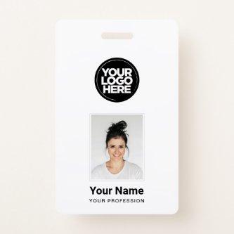 Custom Employee - Photo, BarCode, Large Logo, Name Badge