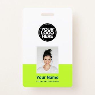 Custom Employee - Photo, BarCode, Large Logo, Name Badge