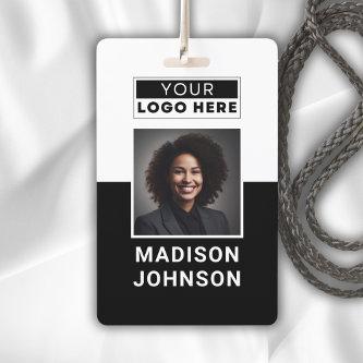Custom Employee Photo Company Logo Modern Name Badge