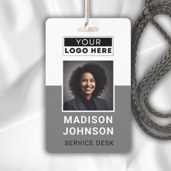 Custom Employee Photo Company Logo Modern Name Badge