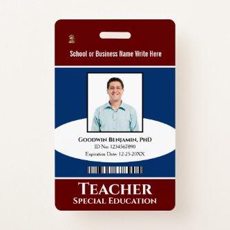 Custom Employee Photo Logo Bar Code Name Badge