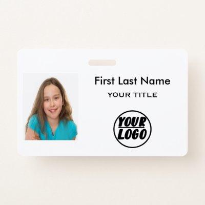 Custom Employee Photo | Logo, Bar Code name Badge