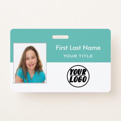 Custom Employee Photo | Logo, Bar Code name Badge