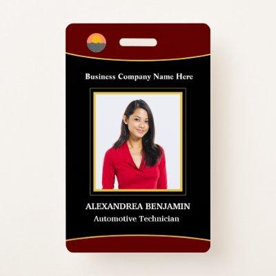 Custom Employee Photo Logo Name ID Card  Badge