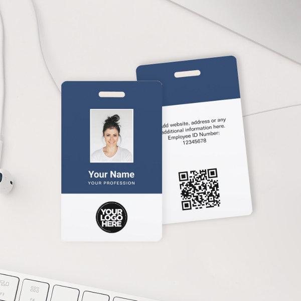 Custom Employee Photo, Qr Code, Logo, Name Badge