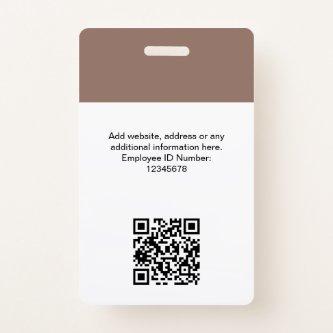 Custom Employee Photo, Qr Code, Logo, Name Badge