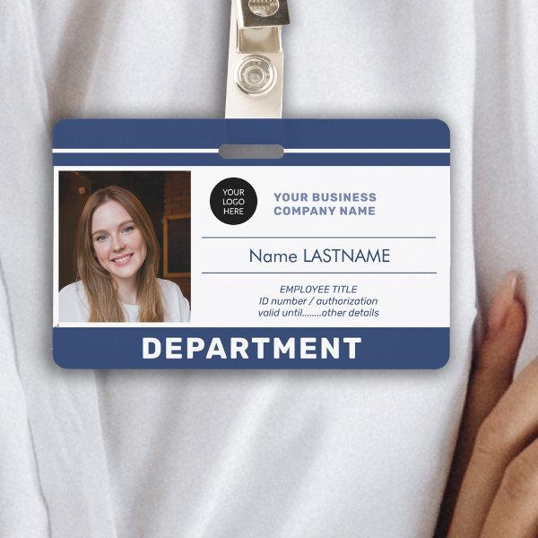 Custom employee photo QR code logo name ID Badge