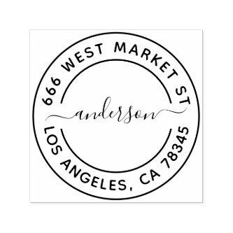 Custom Family Name and Return Address  Self-inking Stamp