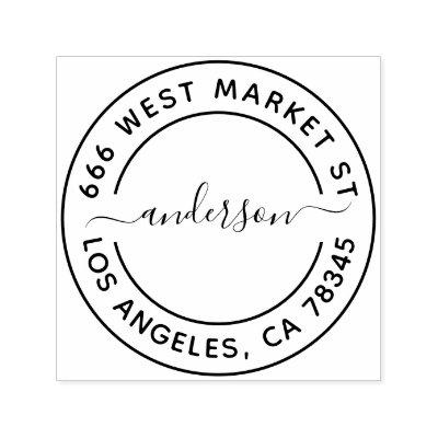 Custom Family Name and Return Address  Self-inking Stamp